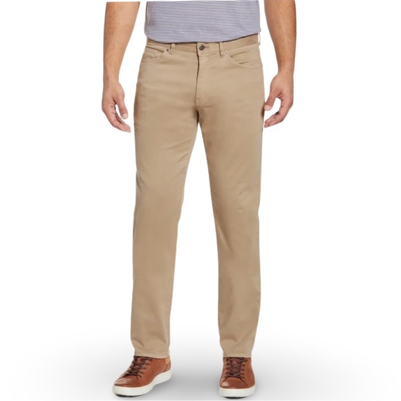 Peter Millar Ultimate 5-Pocket Straight Leg Sateen Pants Beige / Khaki - Picture 3 of 14